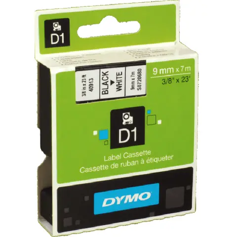 Dymo taśma do drukarek etykiet, D1 40913  czarny/biały 7m/9mm